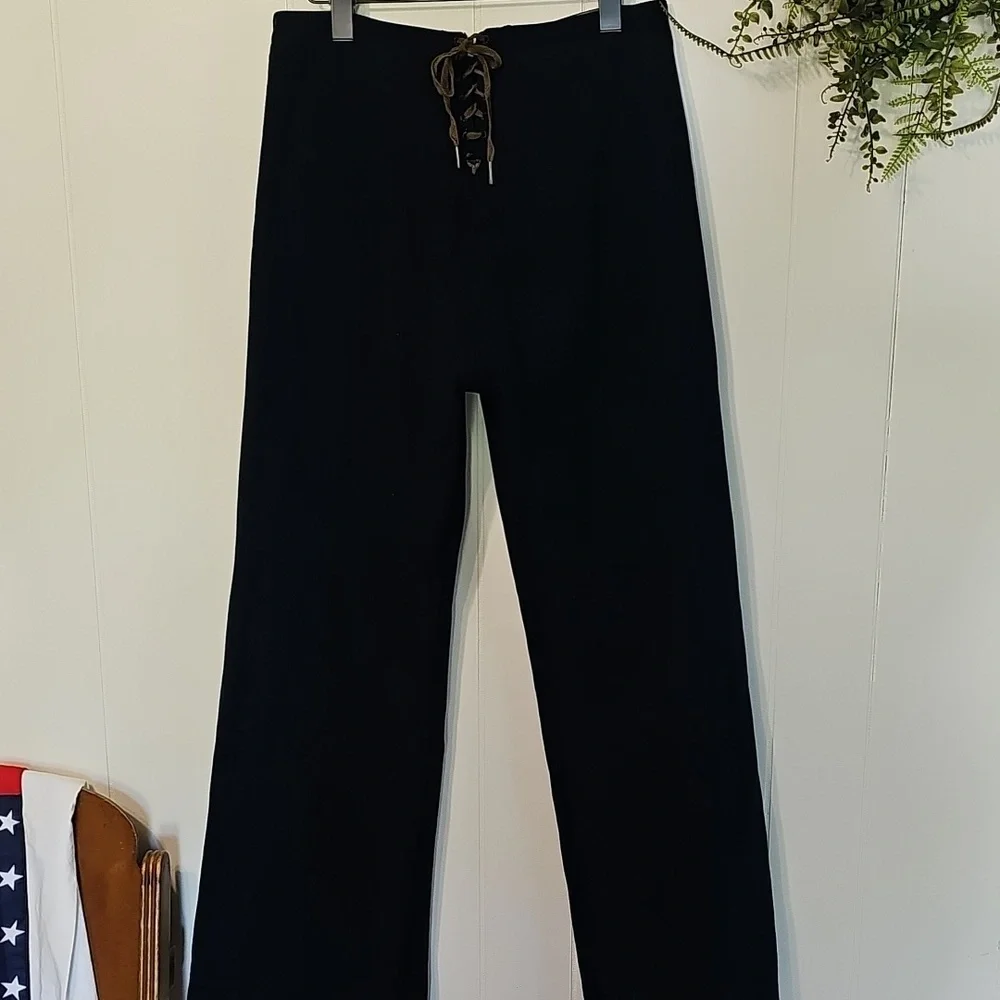 Vintage US Navy 1940s Blue Wool High-Waisted Sailor Trousers Womens 30 Classical - Picture 6 of 16